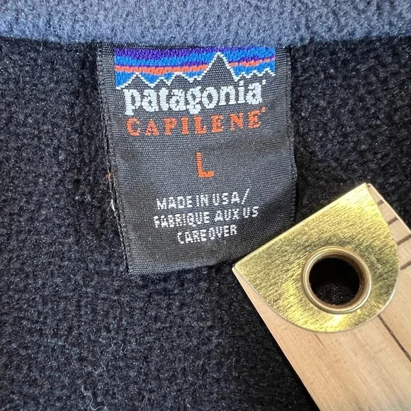 Patagonia Capilene Fleece Pullover 1/4 Zip Mens Large Black Expedition - Picture 5 of 9